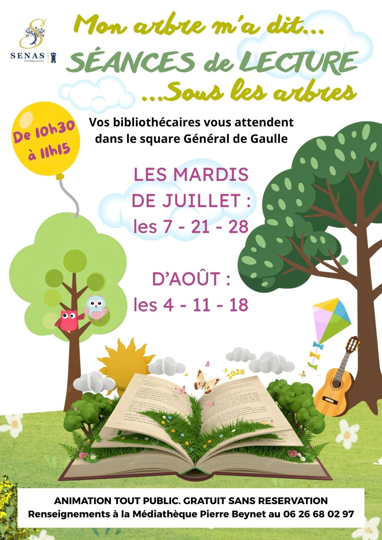 Séances de lecture sous les arbres Mairie de Senas — free download